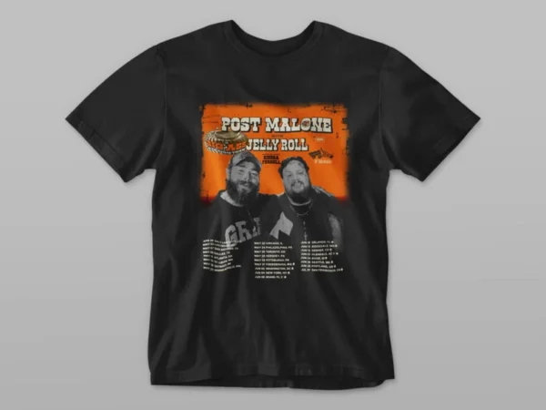 Post Malone with Jelly Roll Big Ass Stadium Tour Concert Shirt