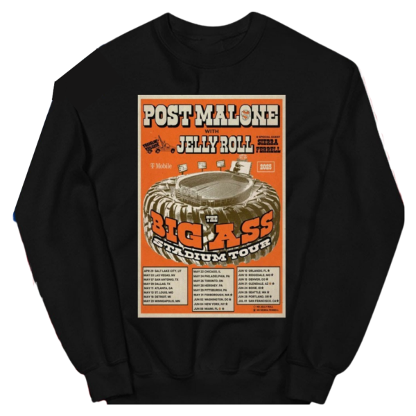 Post Malone with Jelly Roll Big Ass Stadium Tour Sweatshirt