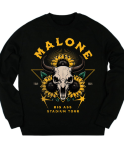 Skeleton Print Malone Big Ass Stadium Tour Swetashirt