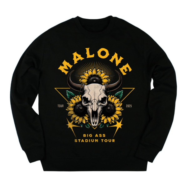 Skeleton Print Malone Big Ass Stadium Tour Swetashirt