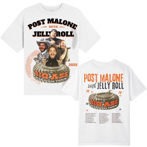 Post Malone With Jelly Roll Big Ass Stadium Tour Shirt