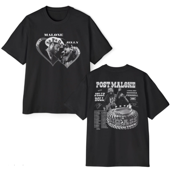 Post Malone With Jelly Roll Big Ass Stadium Tour Shirt