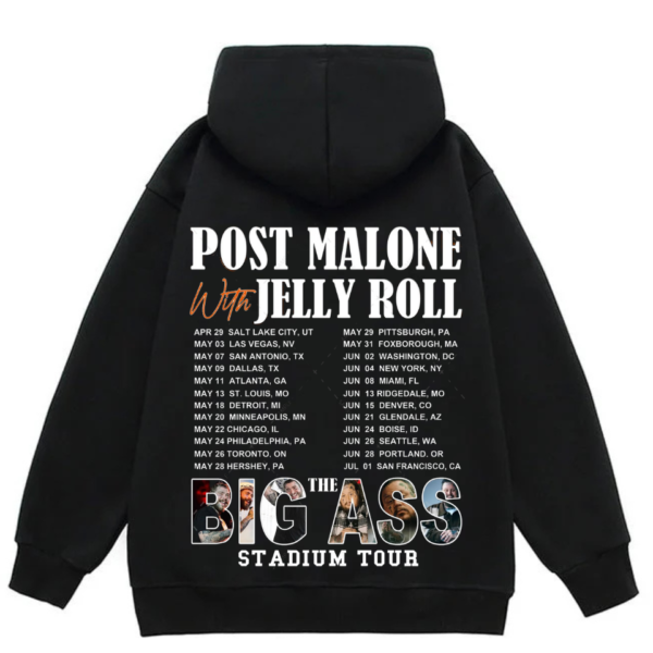 Post Malone With Jelly Roll Big Ass Stadium Tour Hoodie