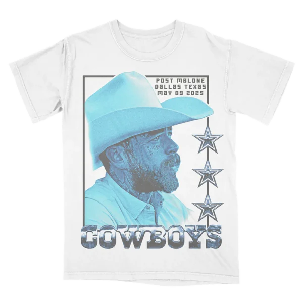 Post Malone X Dallas Cowboys Photo White Shirt