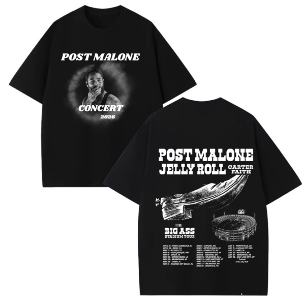 Post Malone Big Ass Stadium Tour 2026 Print Shirt