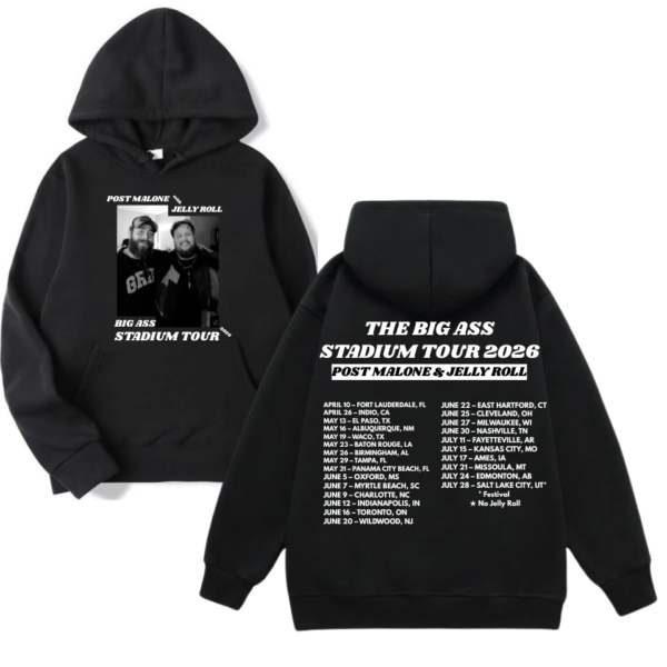 Post Malone & Jelly Roll Big Ass Stadium Tour Part 2 Hoodie