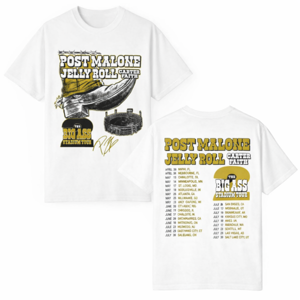 Post Malone, Jelly Roll & Carter Faith Big Ass Stadium Tour 2026 Shirt